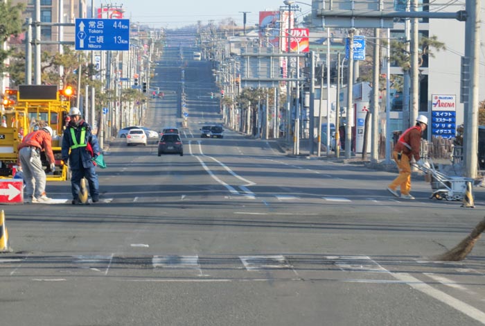 webnews今朝の北見／交差点から奥は常呂方面