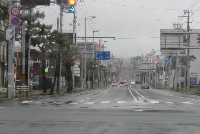 webnews今朝の北見／交差点から奥は常呂方面