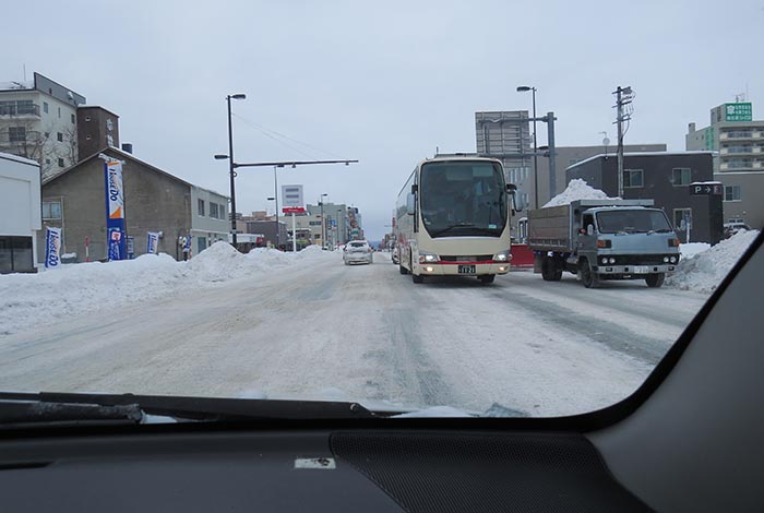webnews今朝の北見／五差路から北見駅方向