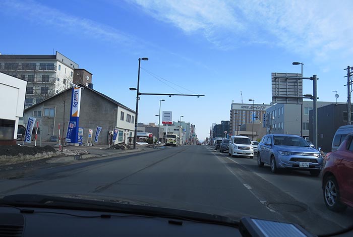 webnews今朝の北見／五差路から北見駅方向