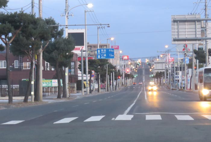 webnews今朝の北見／交差点から奥は常呂方面