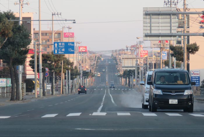 webnews今朝の北見／交差点から奥は常呂方面