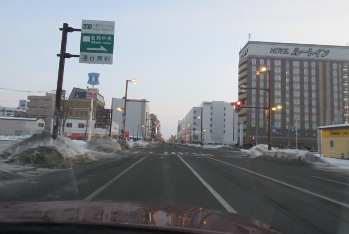 webnews今朝の北見/国道39号、大通りの西4丁目通り交差点