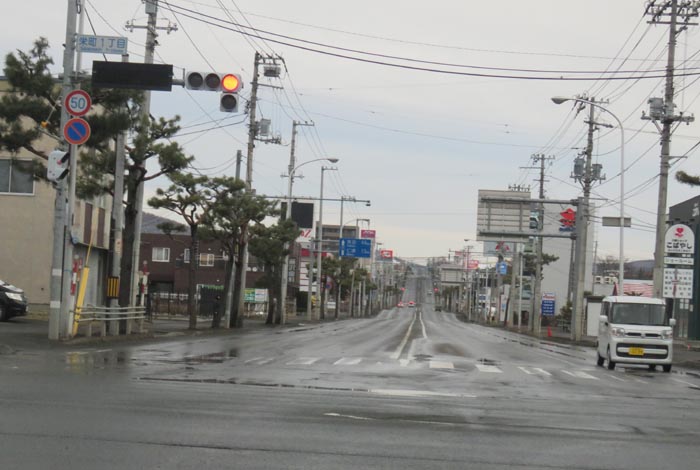 webnews今朝の北見／交差点から奥は常呂方面