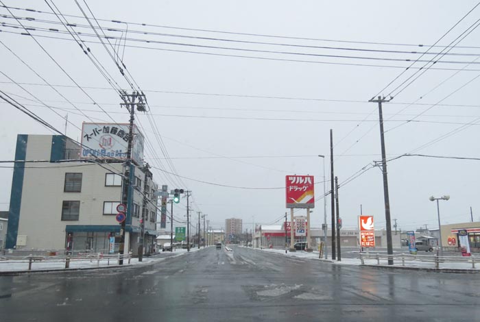 webnews今朝の北見／南大通り交差点から無加川橋方向