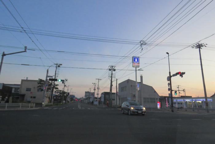 webnews今朝の北見/交差点から奥は常呂方面